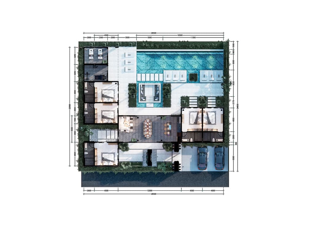 Vue aérien Phaluai sans toit